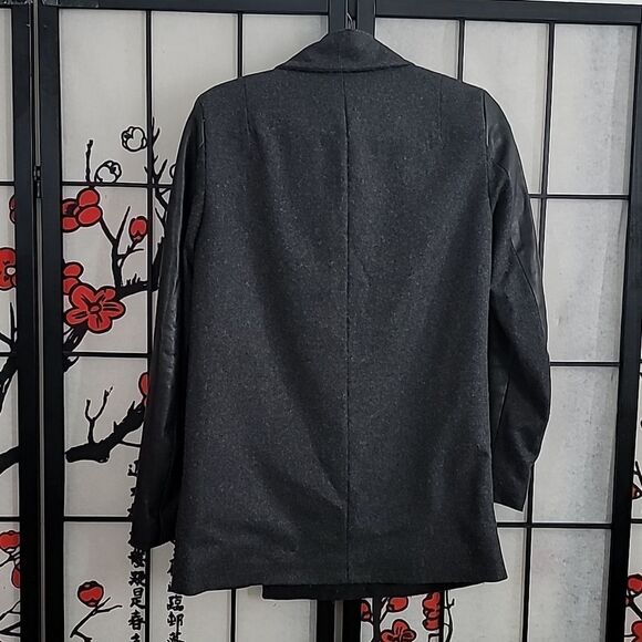 All Saints Wool/Leather sleeved Jacket/ Blazer - Picture 4 of 7